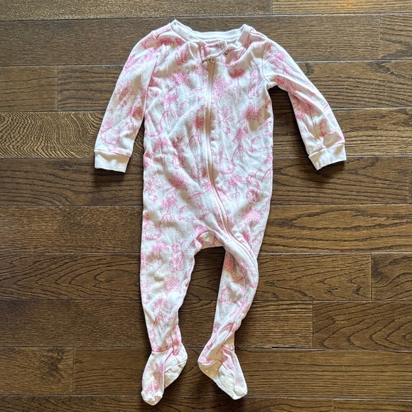 Janie and Jack Pink Floral Footie - Picture 1 of 3